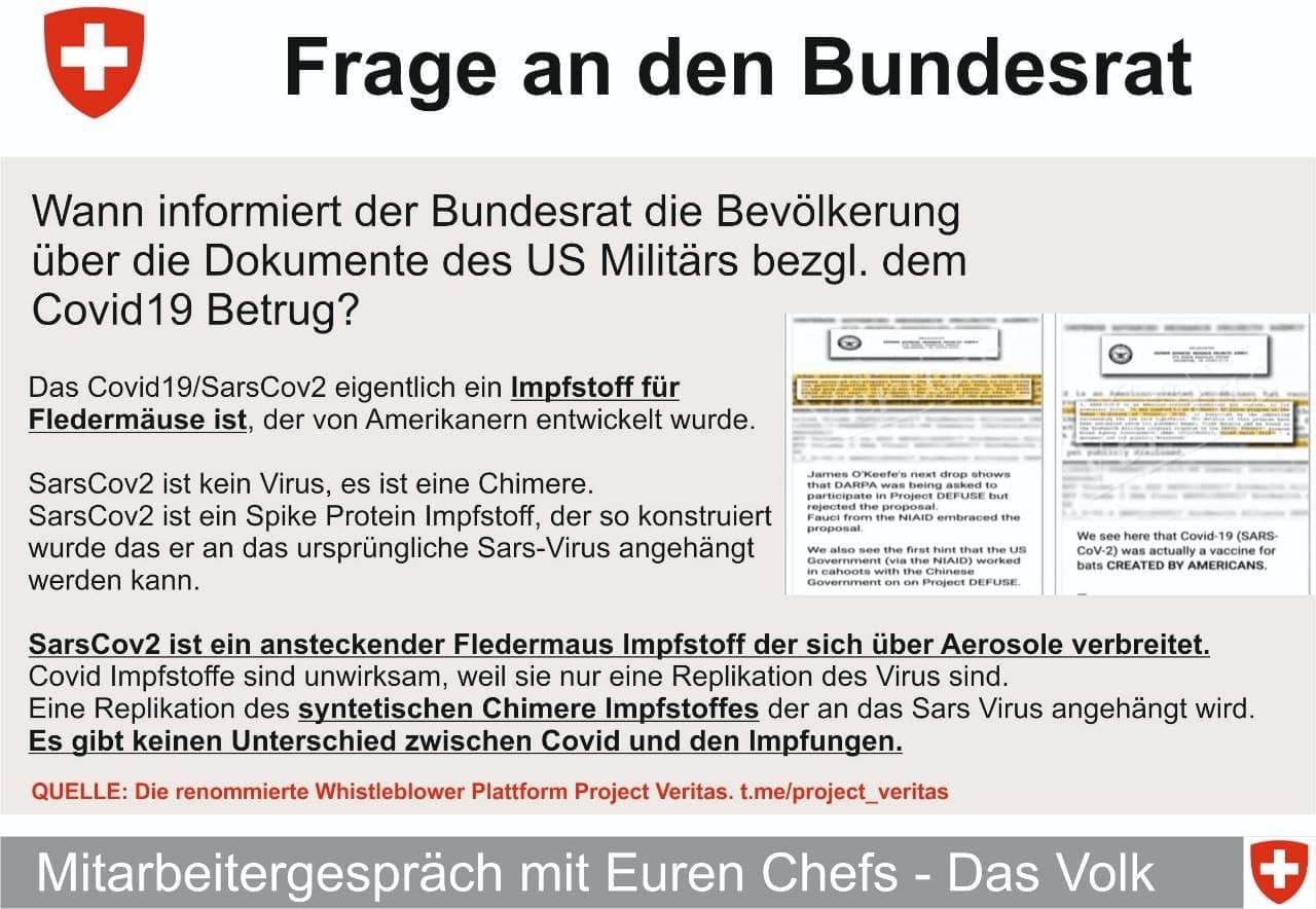 Woher kommt Corona? 16.1.2022: Es soll gem�ss
                      Pentagon ein Fledermaus-Impfstoff sein