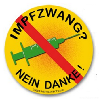 Widerstand in D-A-CH gegen
                      GENimpfzwang 21.2.2022: Kleber "Impfzwang
                      nein danke"
