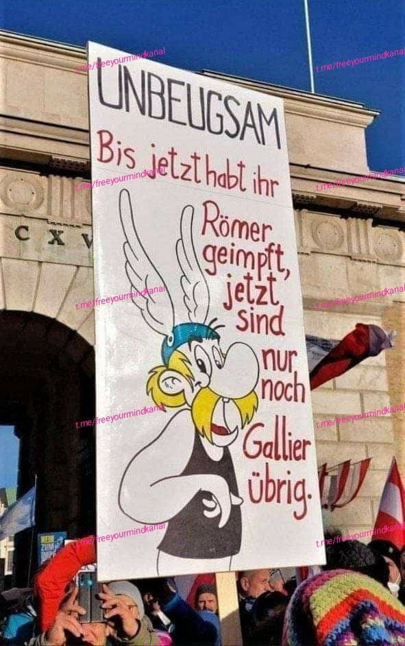 Widerstand weltweit 23.1.2022: Asterix besch�rt
                  die Gallier: Gallier bleiben UNgeimpft