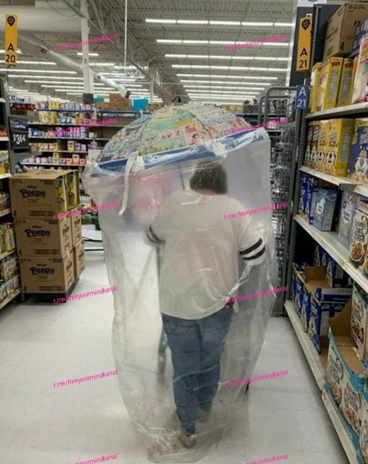 GENimpfschaden ohne Ort 23.1.2022: Hirnschaden
                  provoziert Einkauf mit Ganzk�rperverh�llung