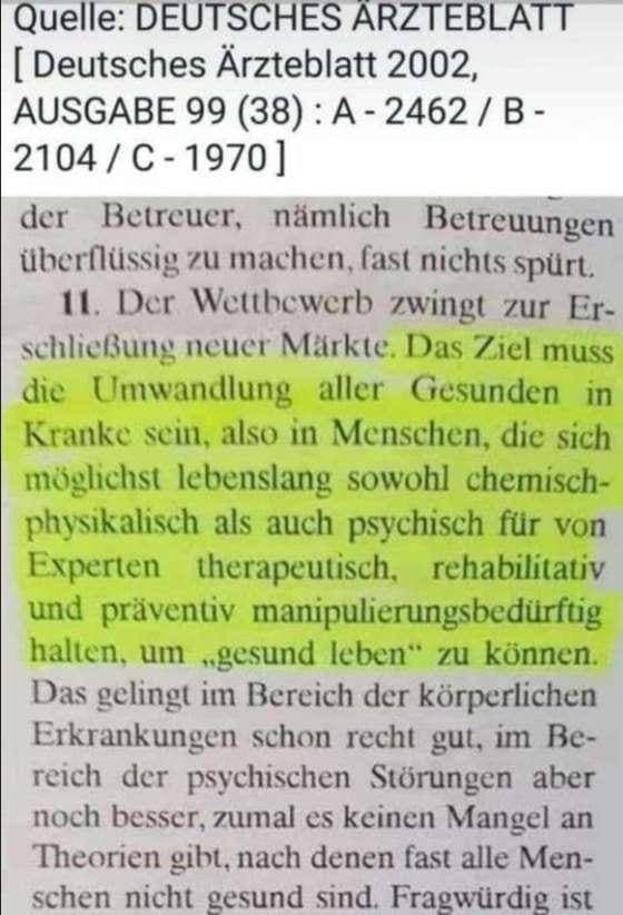 T�ter Pharma 30.1.2022: will kranke
                    Menschen haben - Zitat Deutsches �rzteblatt 2002
                    Woche Nr. 38