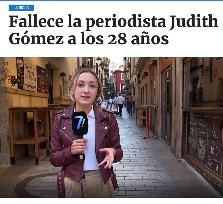 Verdacht
                  GENimpfmord Lodosa (Nord-Spanien) 28.1.2022:
                  Journalistin Judith G�mez wird am 26.1.2022 pl�tzlich
                  tot gemeldet - mit 28 weg: Fallece la periodista
                  Judith G�mez a los 28 a�os