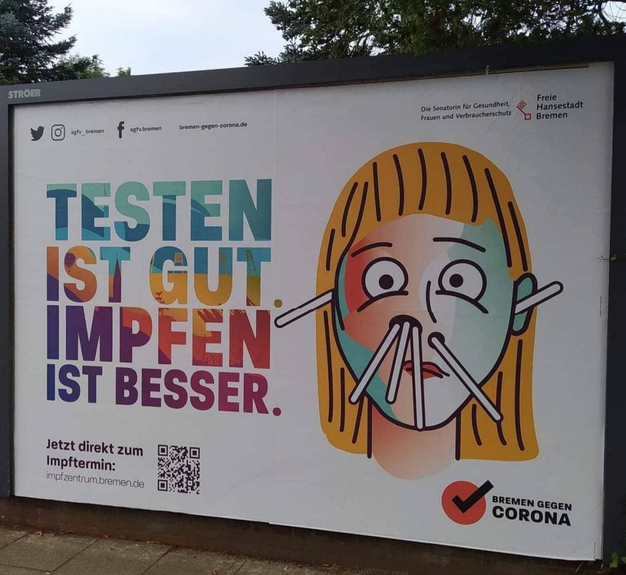 Kriminelle
                  Regierung von Bremen 6.2.2022: mit GENimpfwerbung mit
                  Testst�bchen