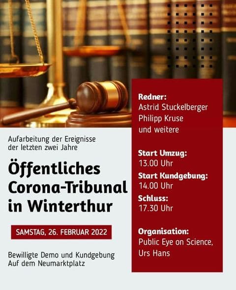Widerstand Schweiz in Winterthur 9.2.2022: Demo in
                Winti geplant am 26.2.2022 ab 13 Uhr Neumarkt