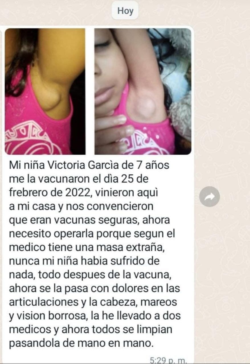 GENimpfschaden bei Kindern 7.3.2022:
                Ganglien im Achselbereich kaputt nach GENimpfung -
                M�dchen 7 Jahre in Spanien