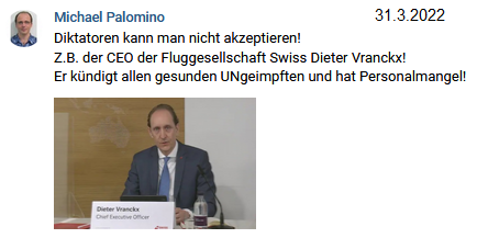 Der T�ter heisst CEO Dieter Vranckx. Man k�nnte
                  auch mal untersuchen, welche Aktien er hat! Und
                  irgendwer sollte eine Online-Petition machen - f�r die
                  Swiss - und gegen diesen falschen K�nig aus Belgien: