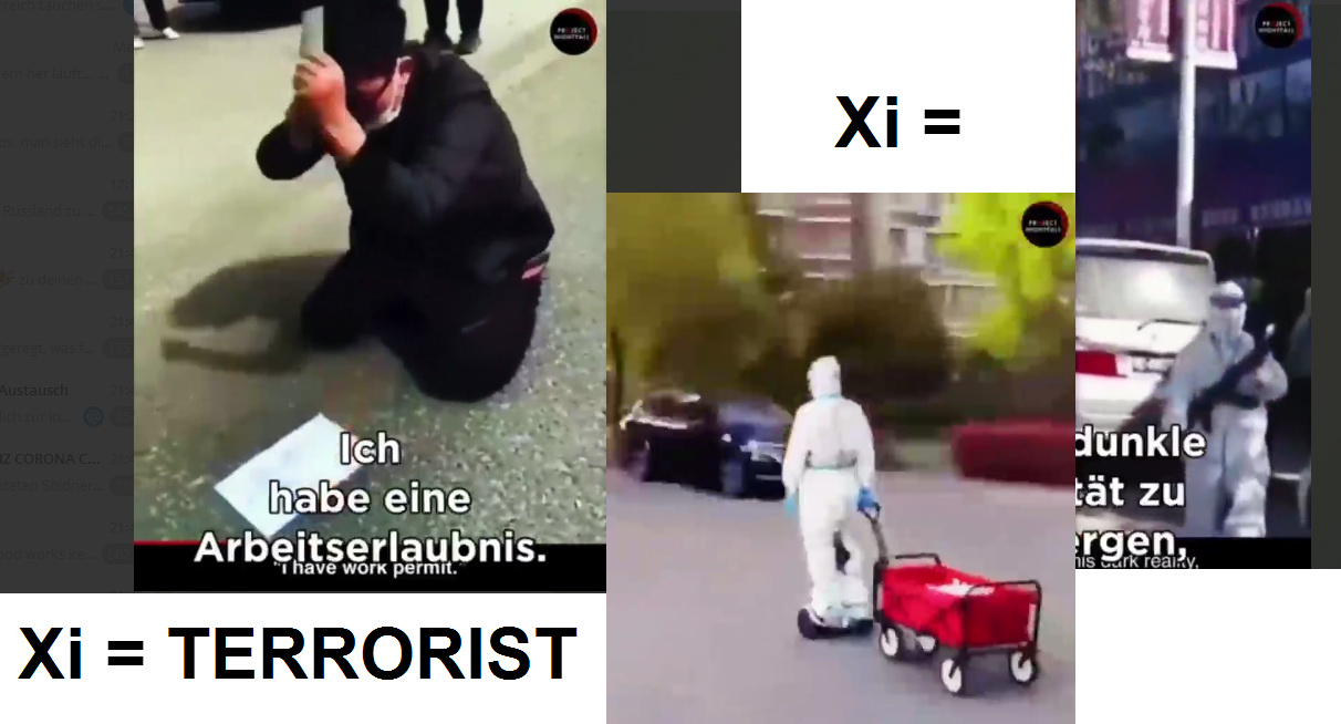 Video: KPChina 17.4.2022: Totaler
                  Terror beim Lockdown Shanghai - total terrorism
                  Xi=terrorist (4'32'')