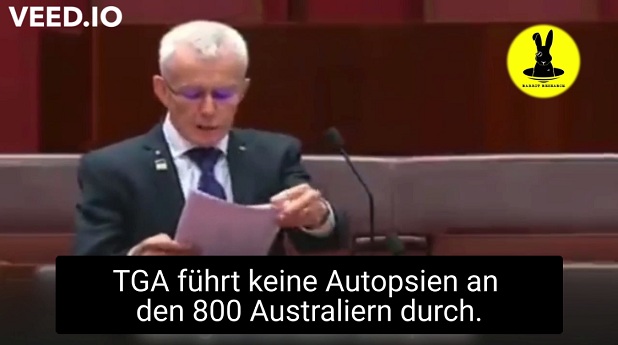 T�ter TGA (Australien)
                7.5.2022: Das Gesundheitsministerium von Australien
                (Therapeutic Goods Administration - TGA) verweigert
                Autopsien an 800 SCHLANGENGIFTimpftoten