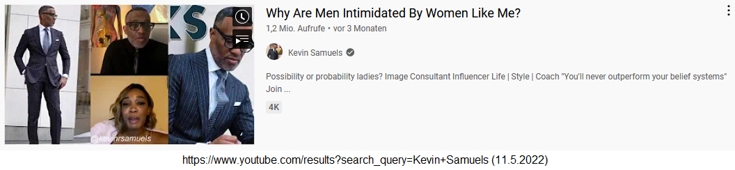 Verdacht
                  SCHLANGENGIFTimpfmord "USA" 10.5.2022:
                  YouTube-Star Kevin Samuels mit 53 weg - er war bekannt
                  f�r Diskriminierung von Aussenseiter-Frauen - und 1,4
                  Millionen folgten ihm: Kevin Samuels ist tot: Er
                  klagte �ber Brustschmerzen: YouTube-Star pl�tzlich
                  gestorben