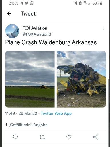 Flugzeugabsturz
                    "USA" 01 in Arkansas in Waldenburg