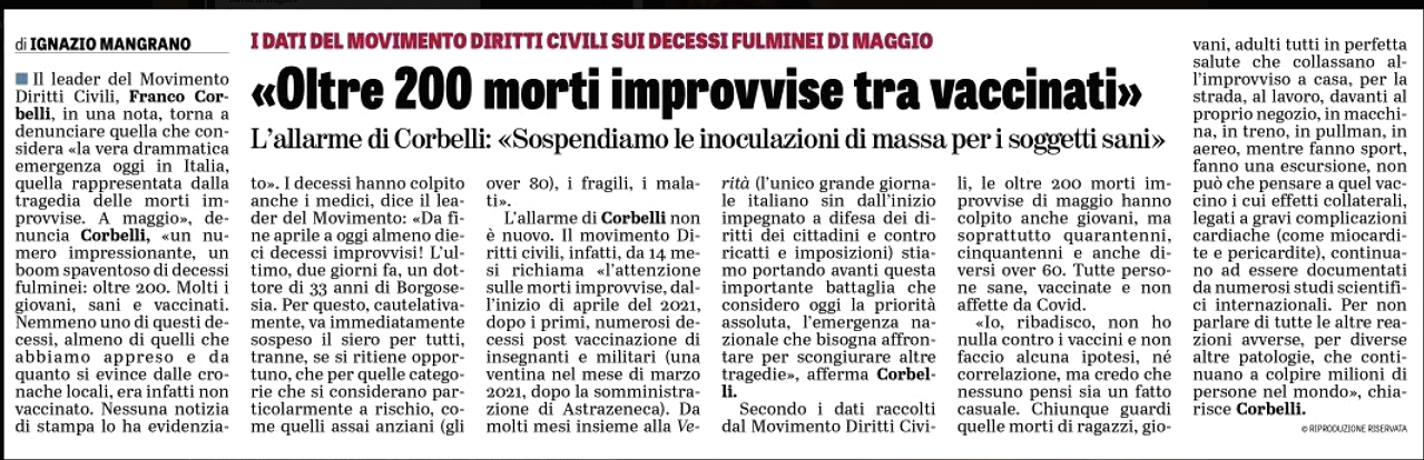 Zahlen SCHLANGENGIFTimpfmorde Italien 3.6.2022: Im
                Mai lag die �bersterblichkeit bei +200 Toten