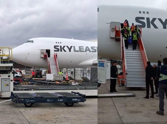 "US"-Fluglinie SkyLease Cargo in
                    Chile 15.6.2022: Pilot aus Venezuela stirbt auf
                    Cargo-Flug - tot geborgen in Santiago de Chile -
                    Meldung vom 7.6.2022: Pilot aboard SkyLease Cargo's
                    Boeing 747 dies - orig. Spanisch: Fallece piloto a
                    bordo de Boeing 747 de SkyLease Cargo