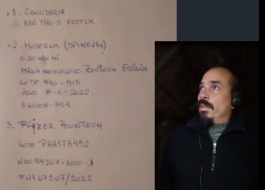 Beschreibung mit den Chargennummern
                    der Impfdosen