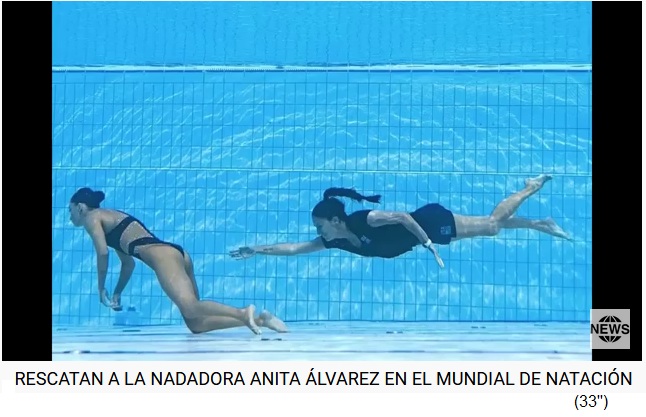 Die Rettung von Anita
                  Alvarez, die ohnm�chtig im Pool treibt RESCATAN A LA
                  NADADORA ANITA �LVAREZ EN EL MUNDIAL DE NATACI�N