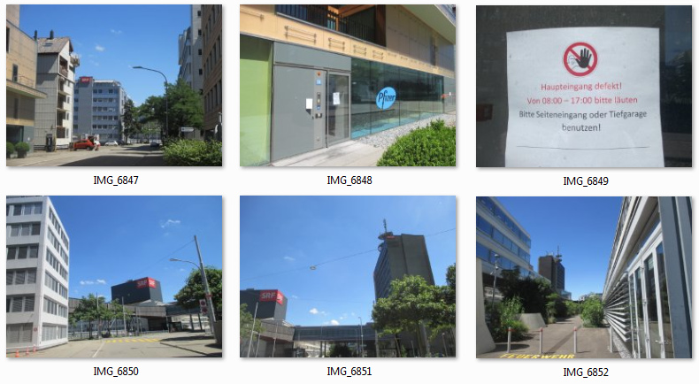 Sammelfoto: Pfizer in Z�rich ist gleich neben dem
                  Fernsehstudio des Schweizer Fernsehens in Z�rich