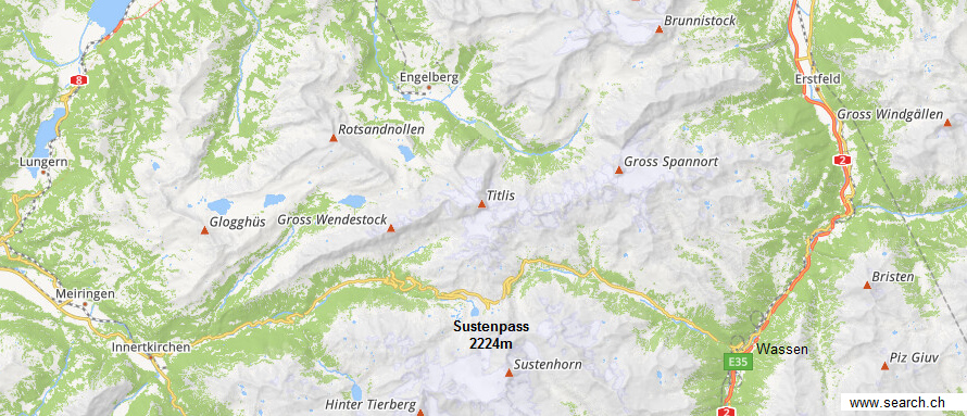 Sustenpass, Karte
