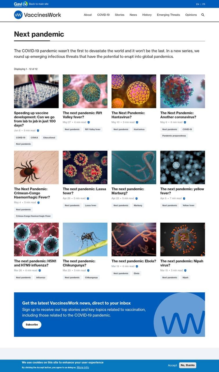 GAVI ALLIANCE von Bill Gates
                    15.7.2022: hat 11 Viren zur Auswahl - "n�chste
                    Pandemie" soll 2024 sein