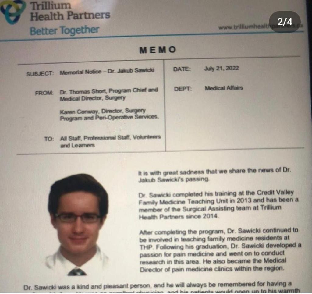 SCHLANGENGIFTimpfmorde Spital in Ontario
                  23.7.2022: Nach der 4. SCHLANGENGIFTimpfung sterben 3
                  �rzte in 1 Woche - Arzt Nr. 1