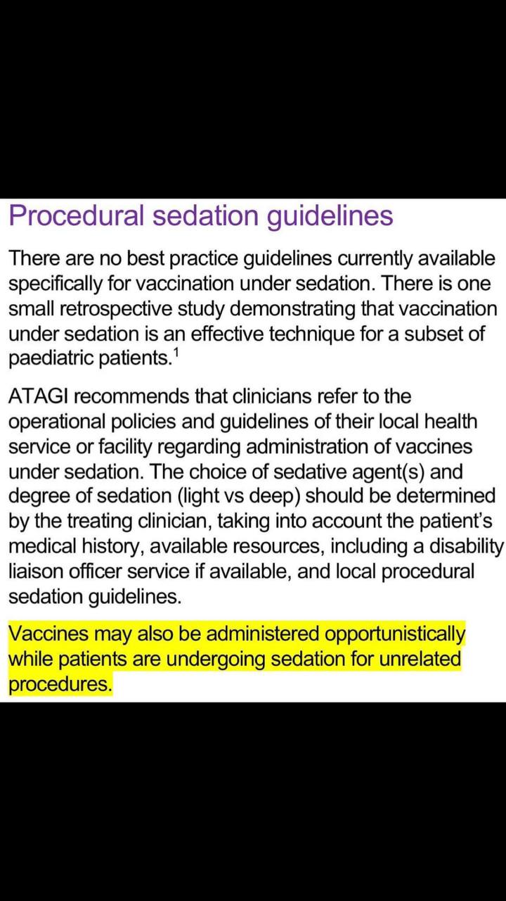 Australien 16.8.2022: Zwangsimpfung bei Narkose
steht so in den Anweisungen Australien
16.8.2022: Zwangsimpfung bei Narkose steht so in den
Anweisungen