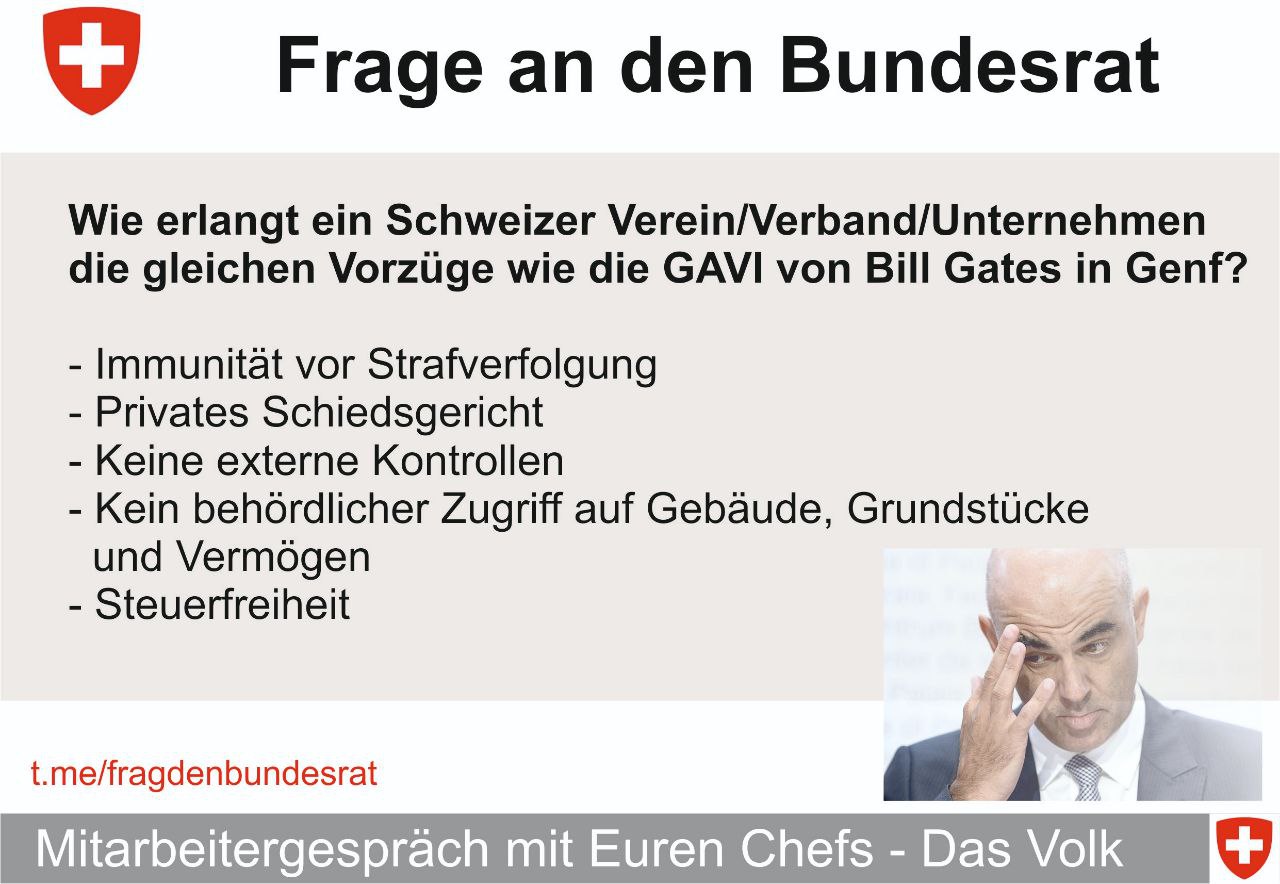 Kriminelles GAVI in
                    Genf 15.10.2022: hat Sonderrechte wie die UNO und
                    die BIZ, provoziert aber �bersterblichkeit!