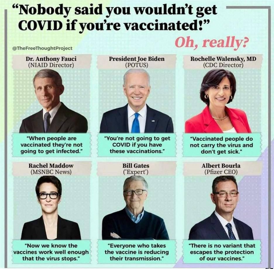 Kriminelle Regierungen und Pharma
23.10.2022: Sie versprachen vollen Schutz vor
"Corona" nach der
"Coronaimpfung" Kriminelle
Regierungen und Pharma 23.10.2022: Sie
versprachen vollen Schutz vor "Corona"
nach der "Coronaimpfung"