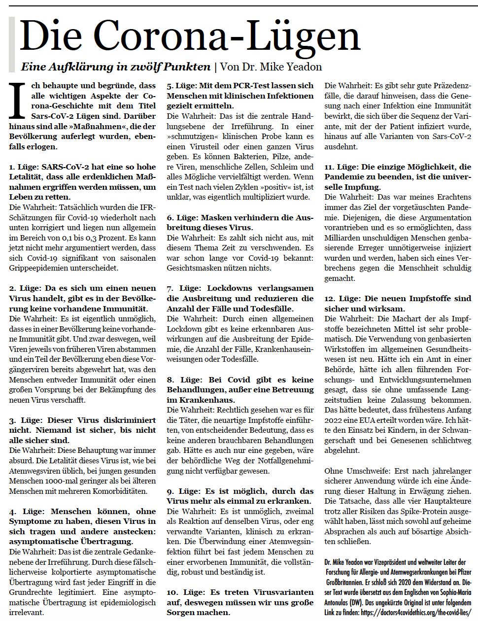 Widerstand Schweiz 10.11.2022: 10
                Coronal�gen auf 1 Blatt