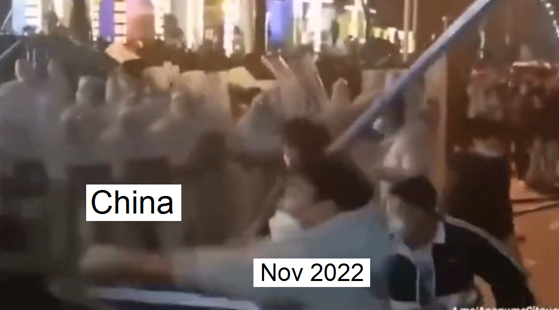 Video: Widerstand
                  China 24.11.2022: B�rgergruppen gg
                  Terror-"Gesundheitsbrigaden"+gg
                  Gesichtserkennung (2'14'')