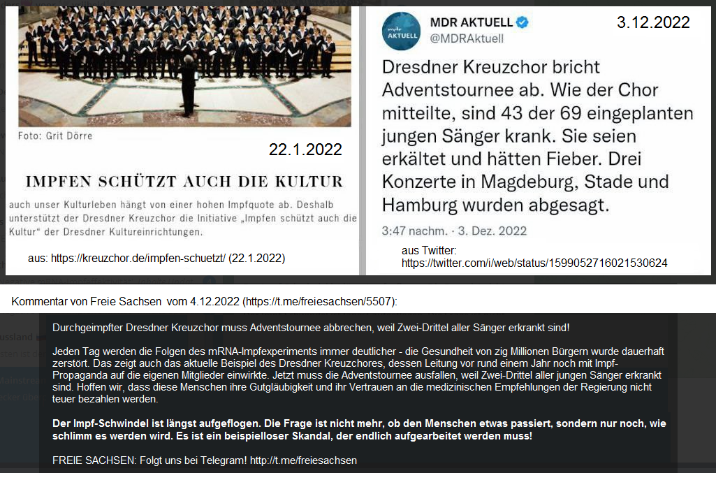 "Corona"-Impfschaden in Sachsen
                        (4R) 4.12.2022: Der "Kreuzchor" hat
                        Personalmangel: 2/3 sind krank!