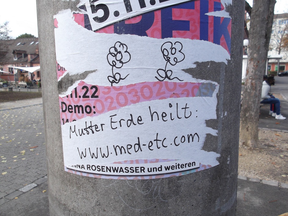 Widerstand in Basel (Schweiz) 1.12.2022:
                      Mutter Erde heilt - www.med-etc.com