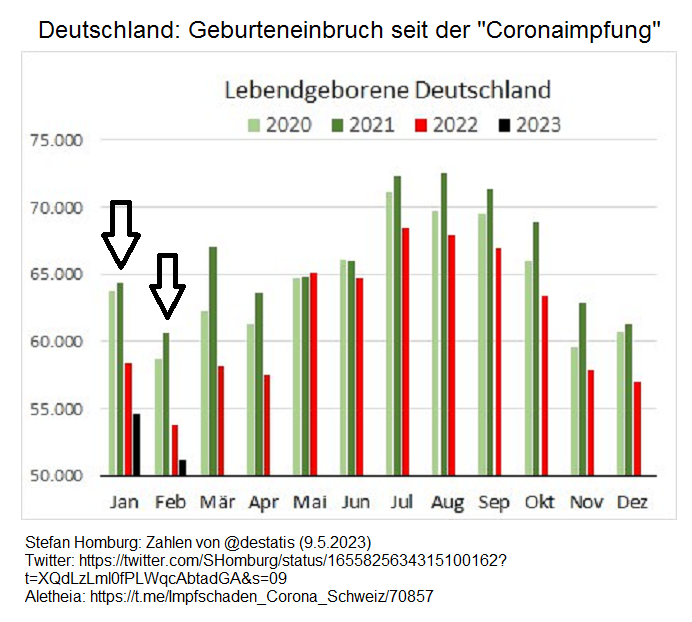Geburteneinbruch 4R am 9.5.2023: setzt sich
                      fort: Zahlen f�r Januar+Februar 2023 sind da