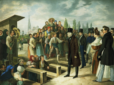 Wien
                baut nach der Choleraepidemie neue Cholerakanle (vor
                allem zwei "Hauptunratskanle"), 1831-1839
