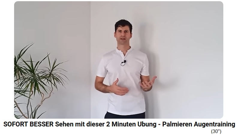 Pattrick Eurich zeigt das Palmieren:
                  1. H�nde aneinander reiben, damit sie warm werden - 2.
                  H�nde als H�hle auflegen, die Augen nicht ber�hren -
                  3. auf 120 z�hlen