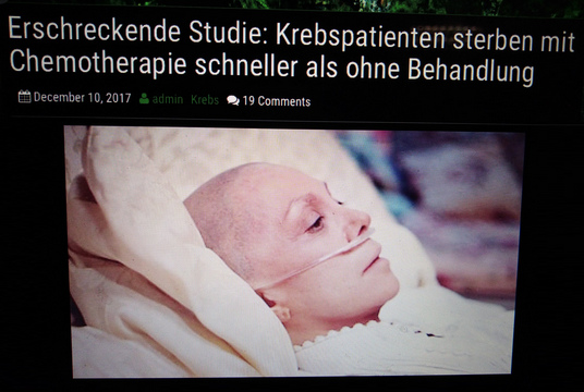 Ein Chemotherapieopfer mit Glatze -
                        Chemotherapie t�tet oft schneller als der Krebs
                        selbst