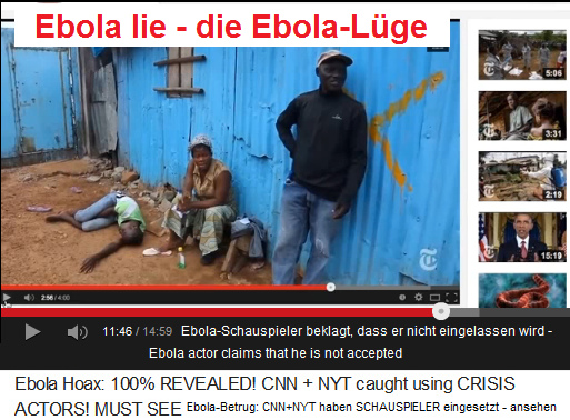 Die bezahlten Eltern des bezahlten
                              Ebola-Schauspieler beklagen sich, dass der
                              Betroffene nicht aufgenommen wird