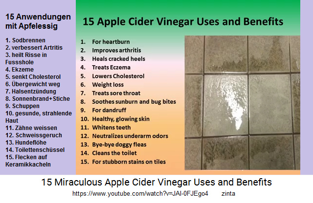 La lista de los 15 efectos curativos y usos del
              vinagre de sidra de manzana