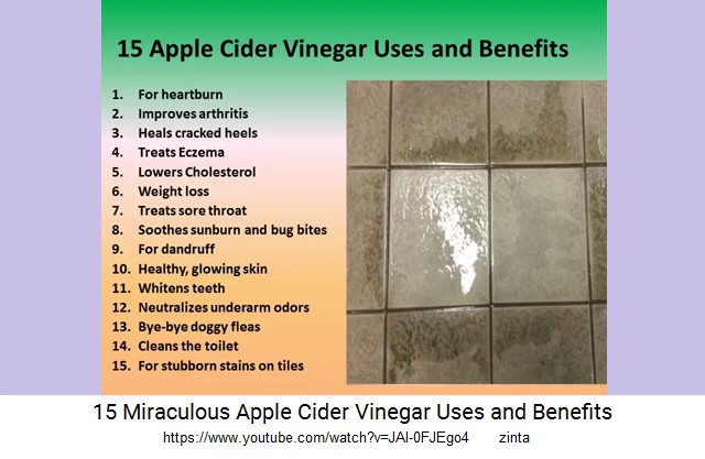The list with 15 healing
                effects and application of apple cider vinegar