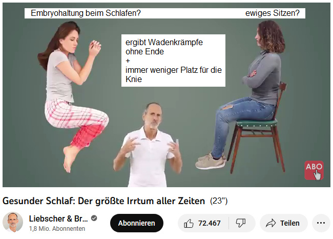 1.8.2021: Wadenkr�mpfe kommen von
                              verk�rzten Waden durch 1) zu viel Sitzen
                              PLUS 2) Embryostellung beim Schlafen