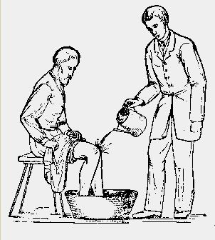 Chorro de rodilla del libro
                  de Kneipp