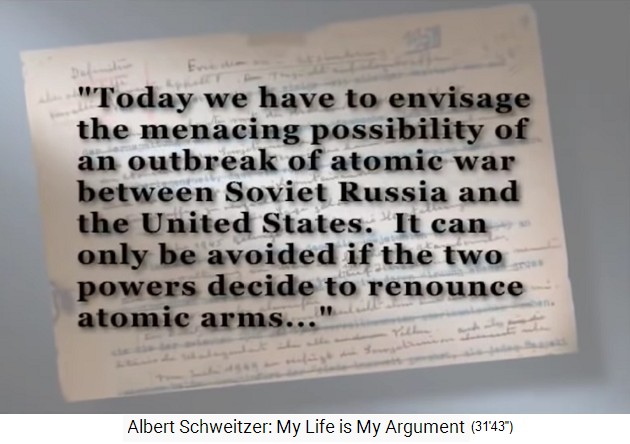 Albert
                    Schweitzer, Radioansprache gegen Atomtests,
                    gedruckter Text 1957ca.