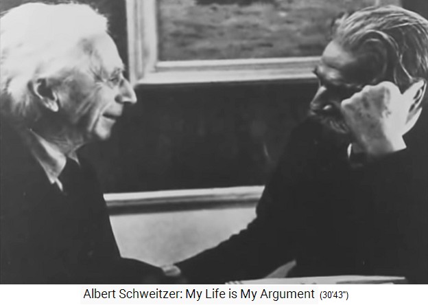 Albert Schweitzer mit Bertrand Russel