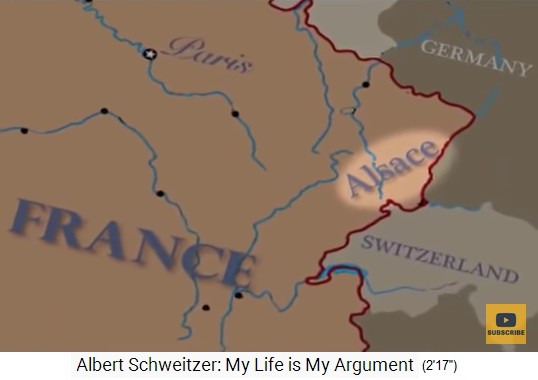 Karte von Frankreich mit dem Elsass