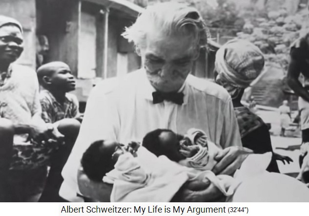 Lambarene: Albert Schweitzer mit
                    Zwillingen 1963ca.