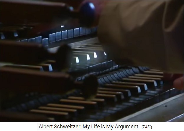 Orgelspiel von
                    Albert Schweitzer an der grossen Orgel in der
                    Jesus-Fantasie-Kirche St. Stephan in M�lhausen im
                    Elsass