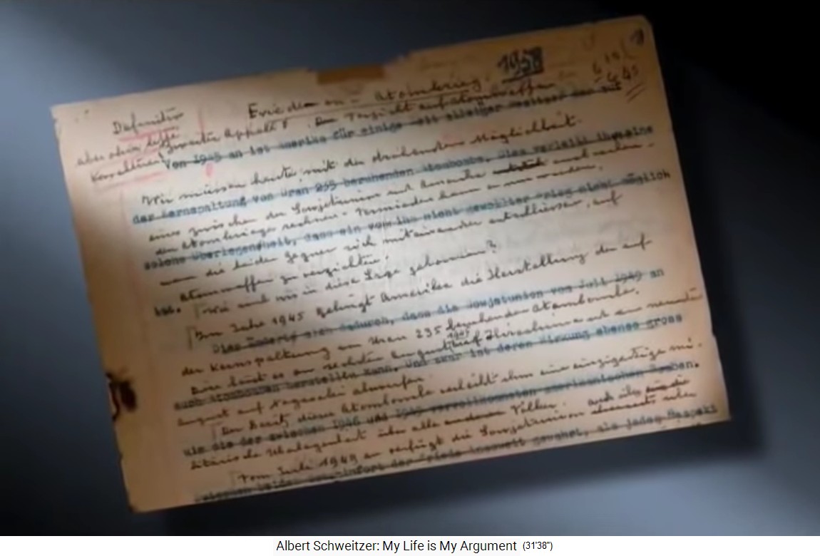 Albert Schweitzer,
                    Radioansprache gegen Atomtests, Text 1957ca.