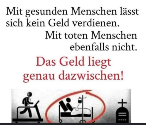 Das
                      Pharma-"Gesundheitswesen" am 9.11.2023:
                      Geld verdienen kann man nur mit Kranken