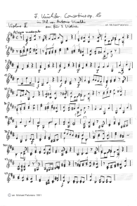 K�chler: Concertino for violin and piano
                        op. 15, first part (Allegro moderato), violin
                        tutti part (page 1)
