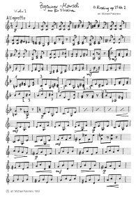 Rieding: Gypsy march for violin and piano,
                        violin tutti part (page 1)