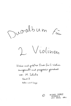 Duoalbum fr 2 Violinen. Halbe und
                              erste Lage, Titelblatt