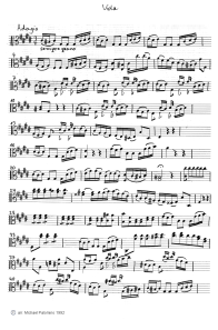 Bach: violin concert E major, second part
(Adagio), viola tutti part (page 6) Bach: violin concert E major, second part
(Adagio), viola tutti part (page 6)