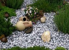 Herb garden with
                gravel